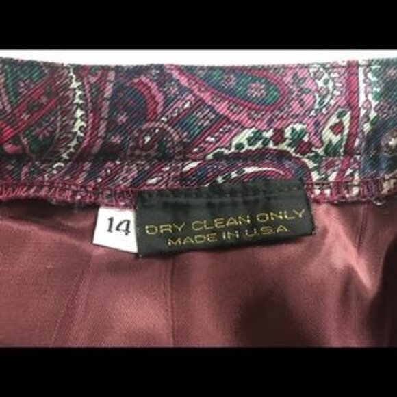 Blue & purple pleated paisley skirt - Picture 2 of 3